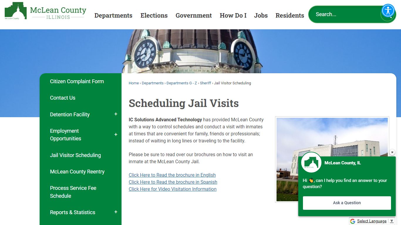 Scheduling Jail Visits | McLean County, IL - Official Website